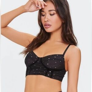 Forever 21 Black Star-Patterned Bralette